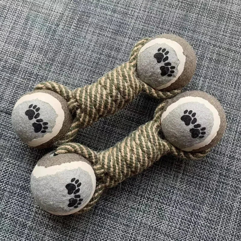 Tennis Dumbbell Hemp Rope Dog Toy