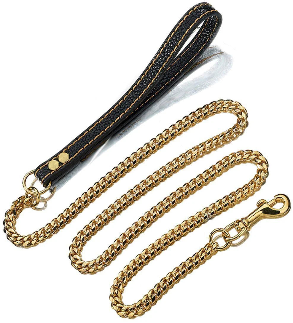 Stainless Steel Cuban Chain Style Dog Leash