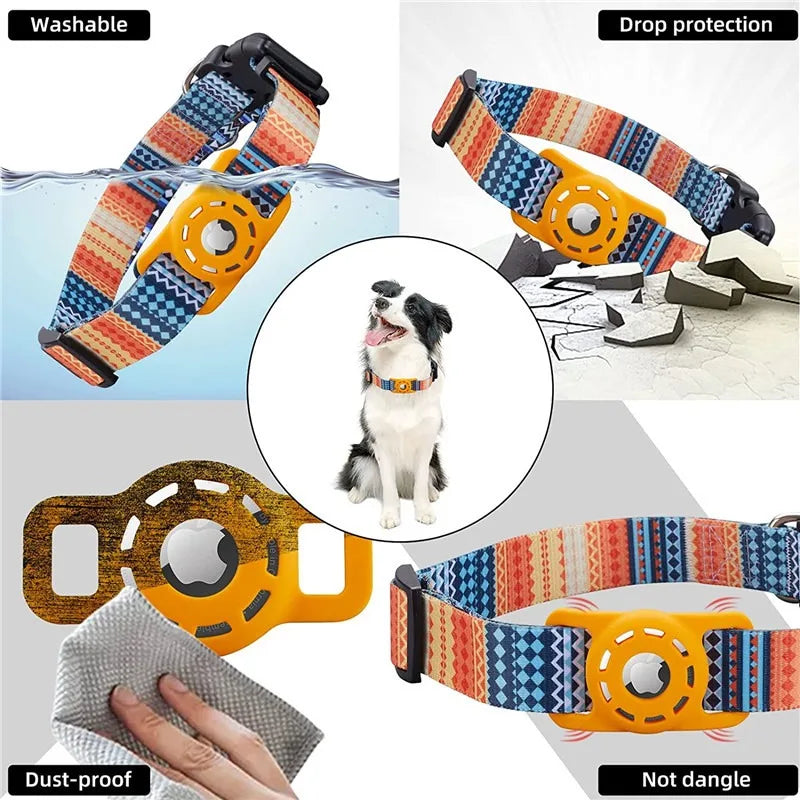 Stylish Reflective AirTag Dog Collar