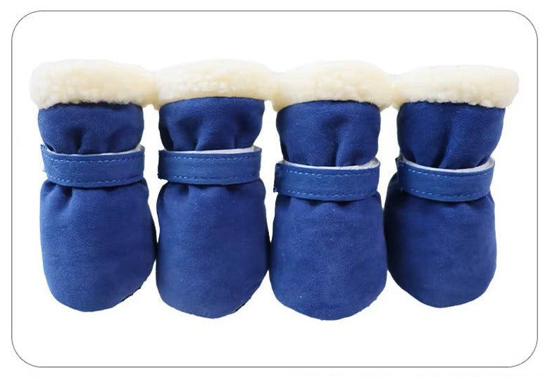 4PC Set Warm Plush Dog Shoes