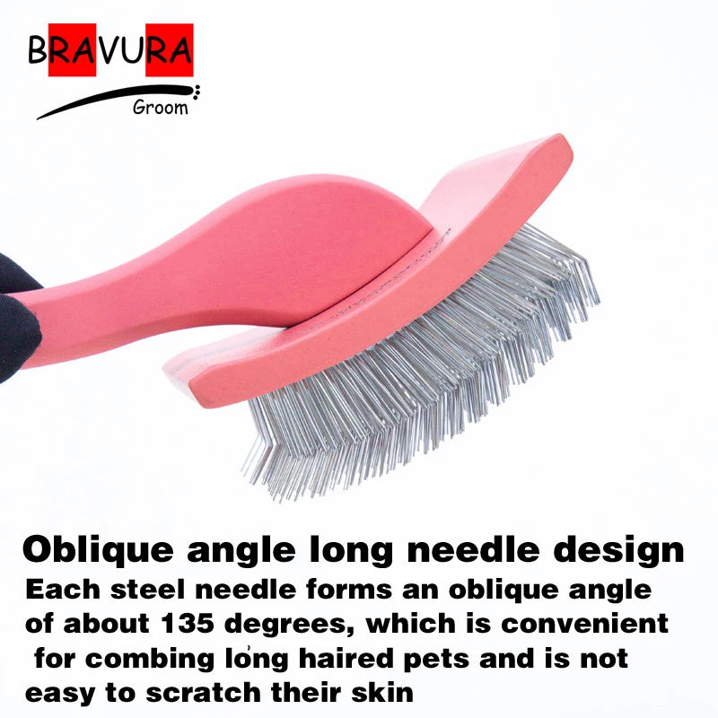 Bravura Long Pin Pet Grooming Slicker Brush