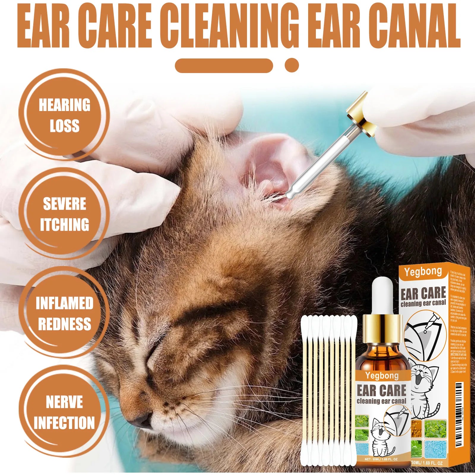 Pet Itch Relief Ear Care Cleaning & Deodorizing Drops