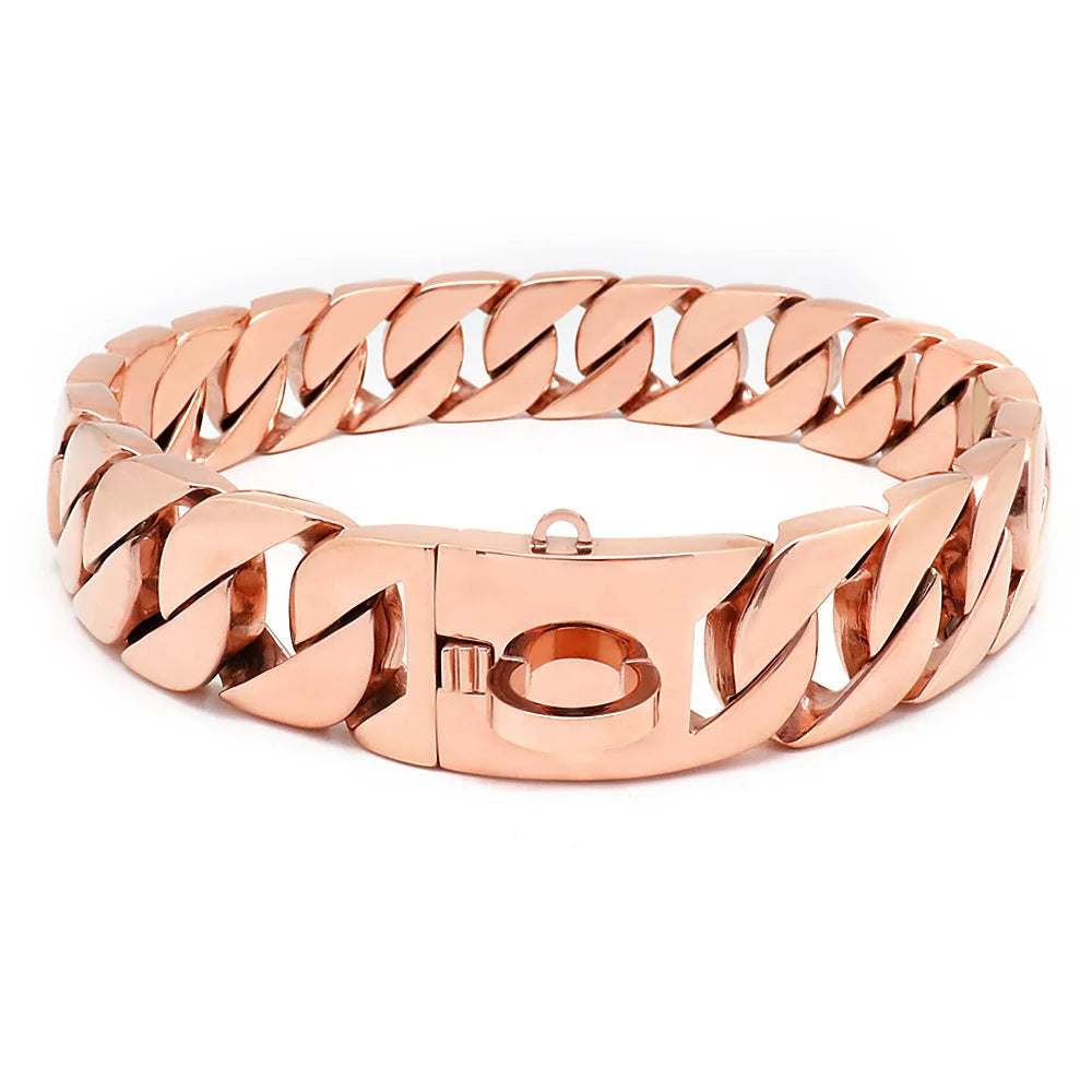 Heavy Duty Stainless Steel Cuban Chain Dog Collar