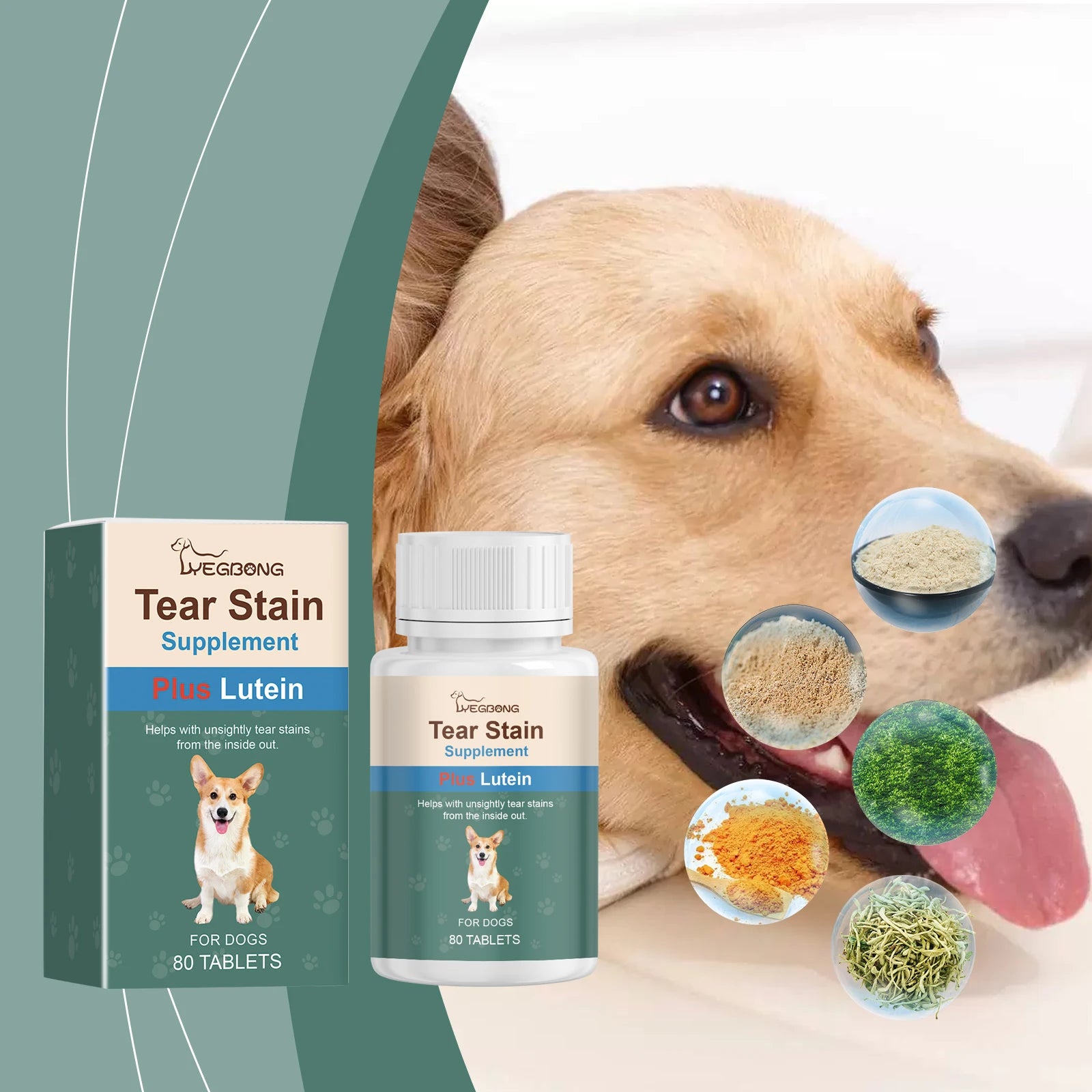 Dog Tear Stain Supplement w/Lutein