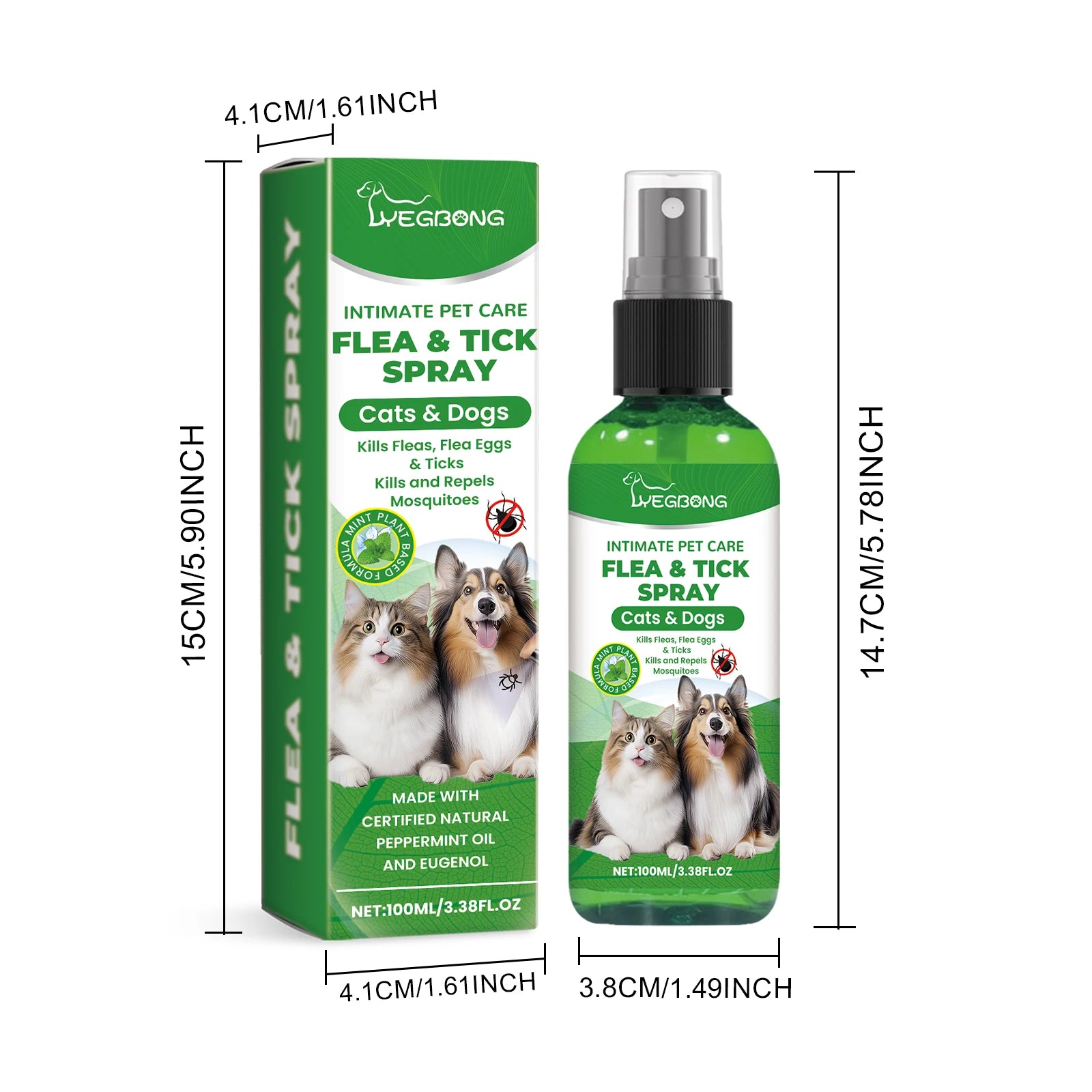 Pet Anti-Mite Flea & Tick Repellent Spray