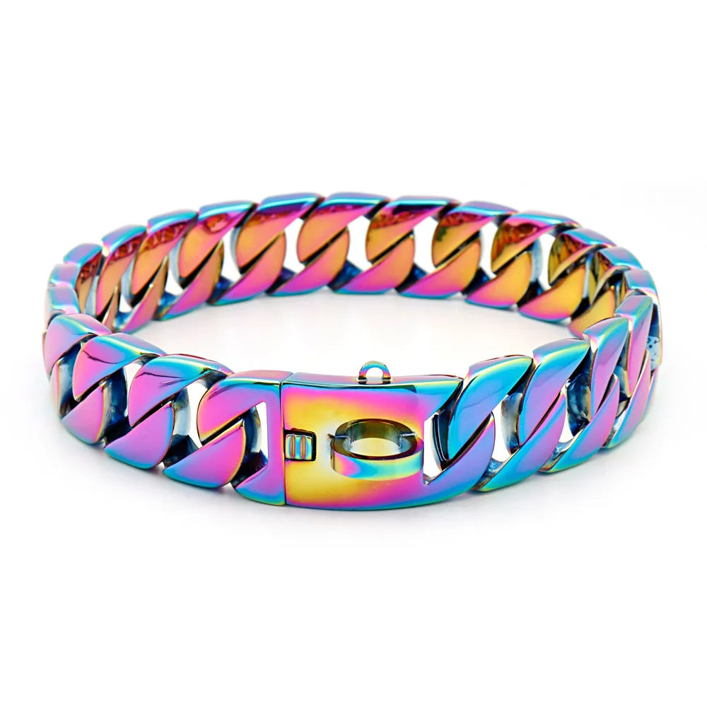 Heavy Duty Stainless Steel Cuban Chain Dog Collar