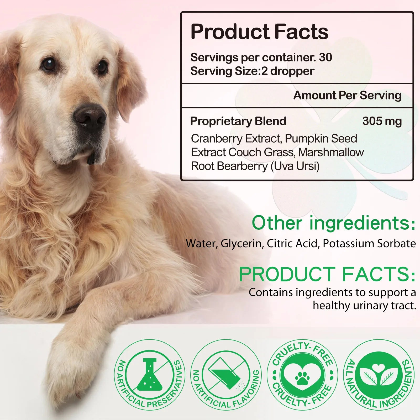 Cranberry Urinary Tract & Bladder Support Dietary Drops for Dogs