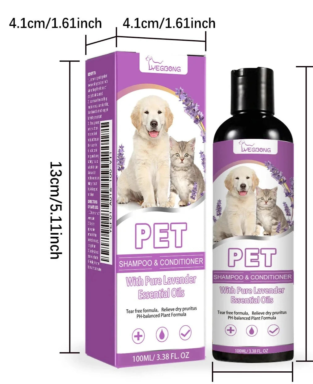 Lavender Oil PH Balanced Dry Skin Relief Pet Shampoo & Conditioner