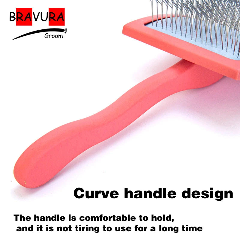 Bravura Long Pin Pet Grooming Slicker Brush