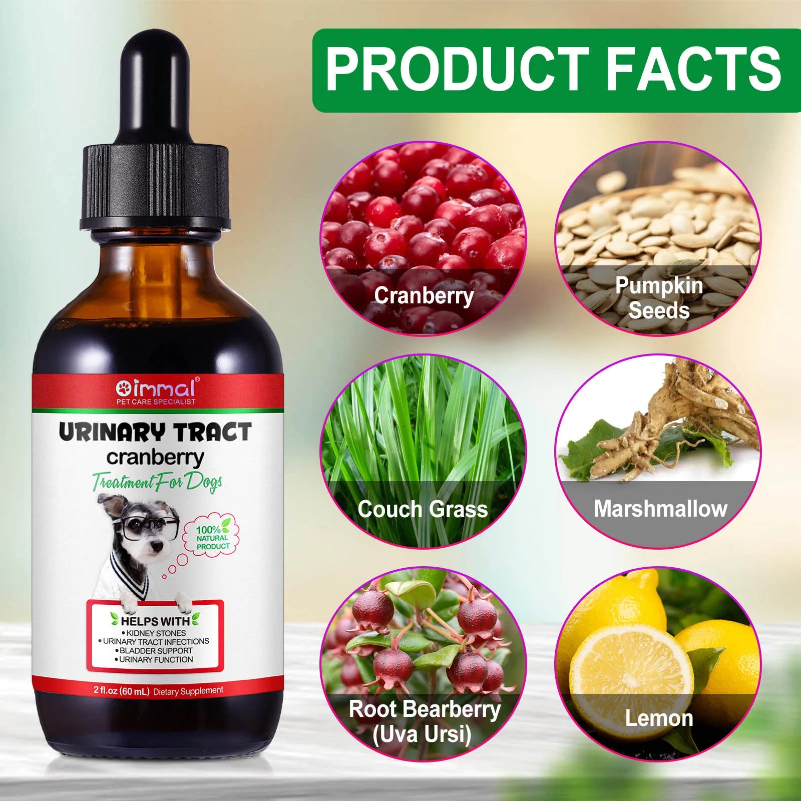 Cranberry Urinary Tract & Bladder Support Dietary Drops for Dogs