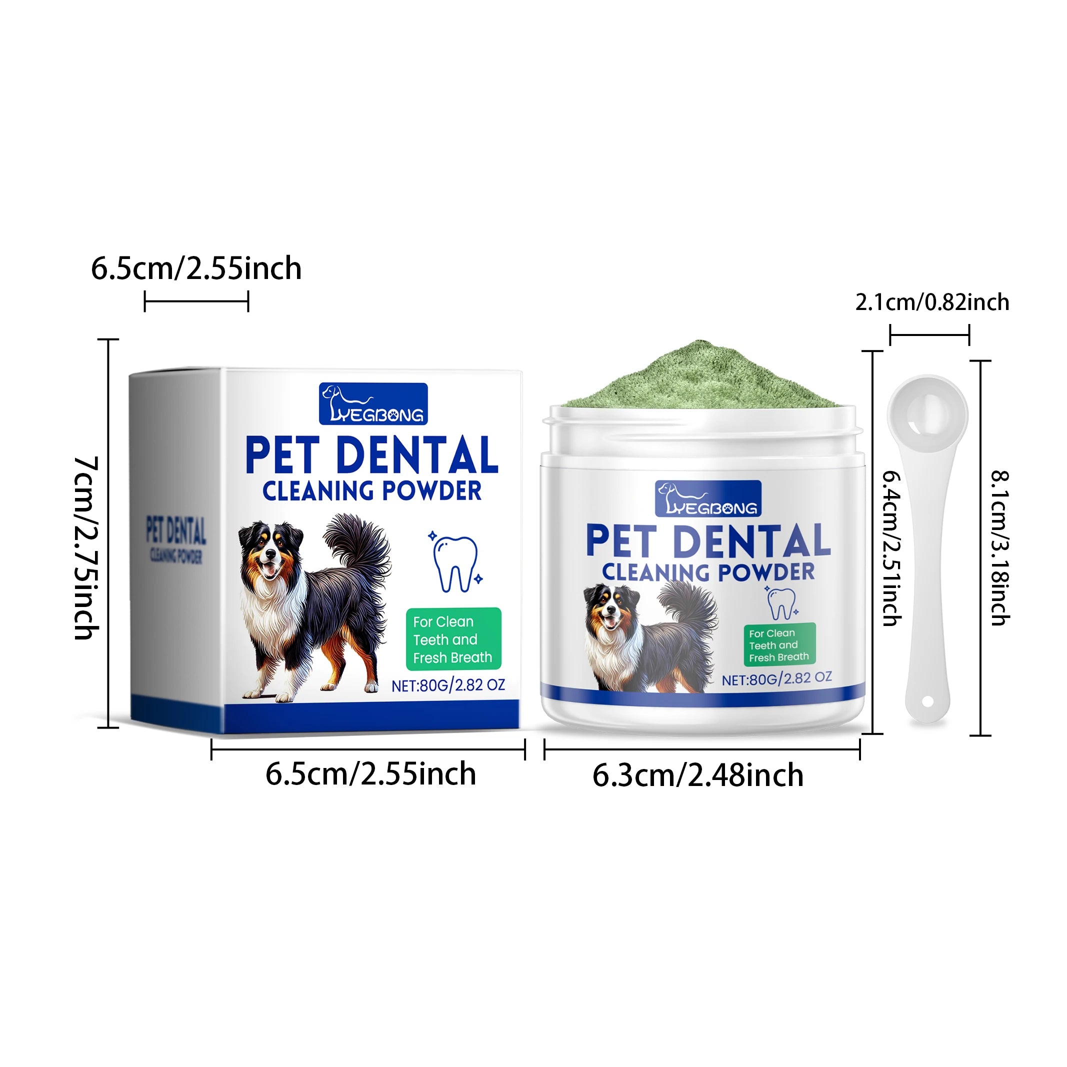 Dog Oral Hygiene Teeth Cleaning & Brightening Powder
