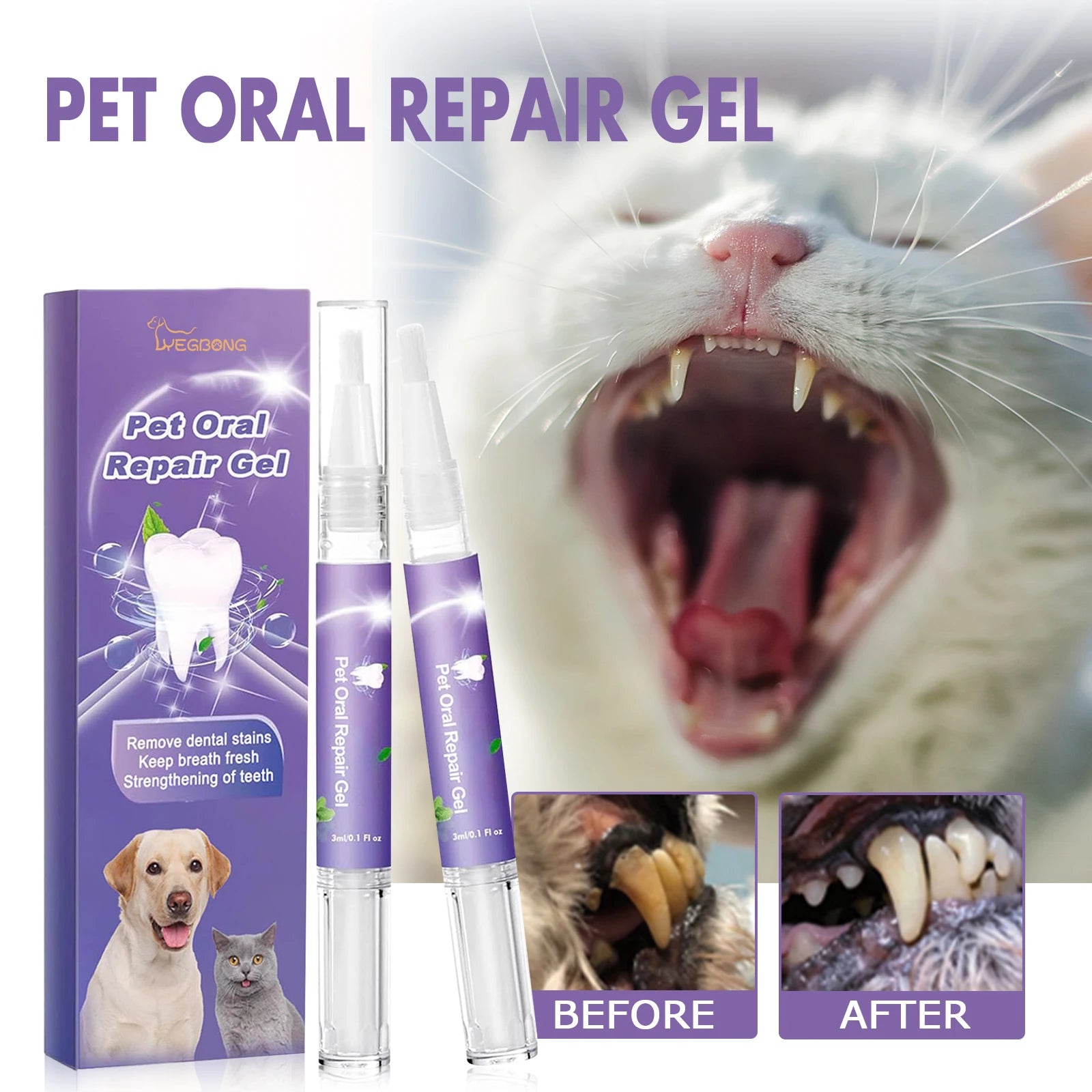 Pet Oral Repair Whitening Gel Pens