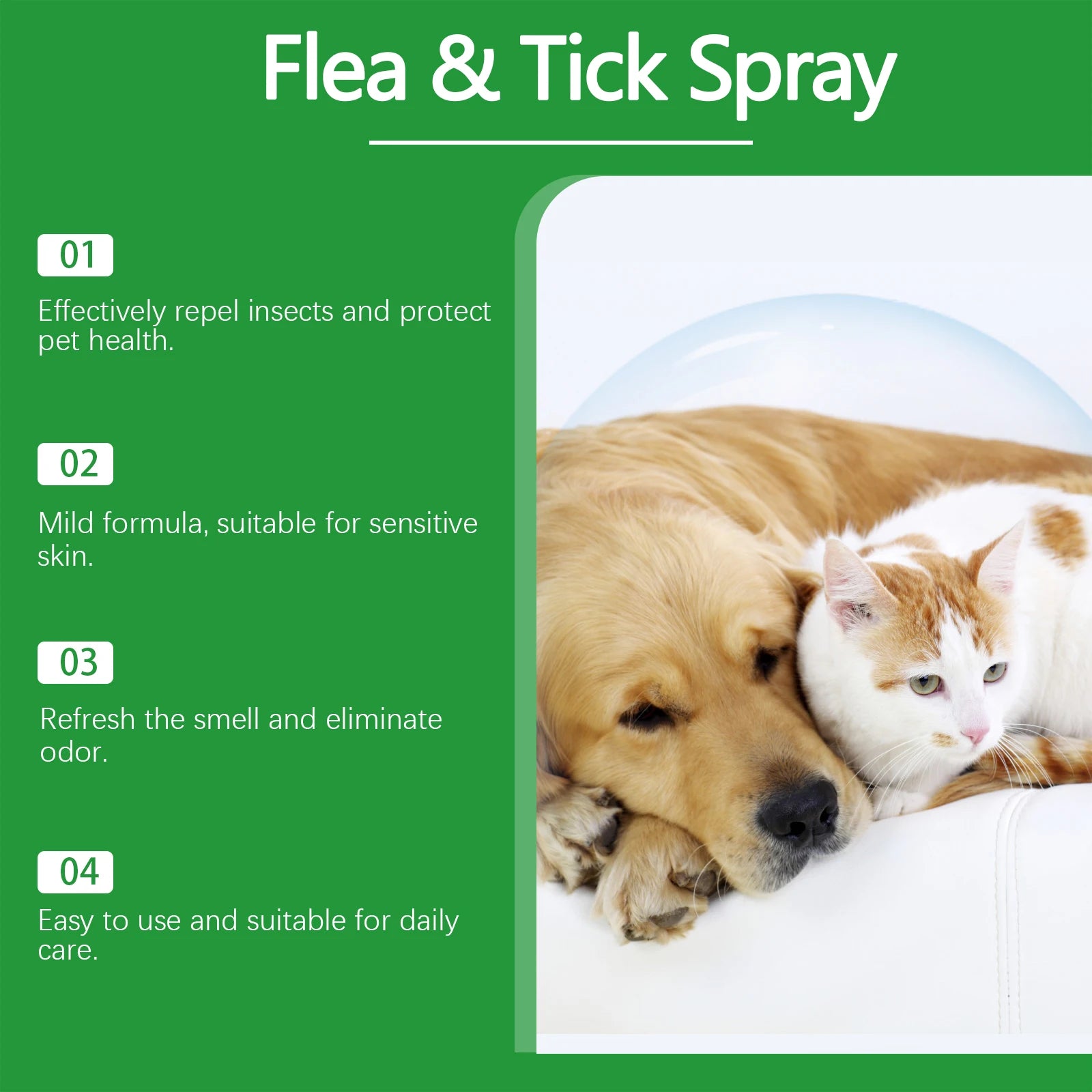 Pet Anti-Mite Flea & Tick Repellent Spray