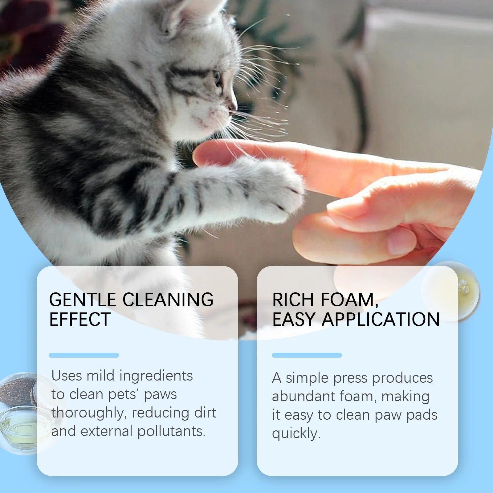 Waterless Pet Paw Nourishing Foam Mousse w/Silicone Brush
