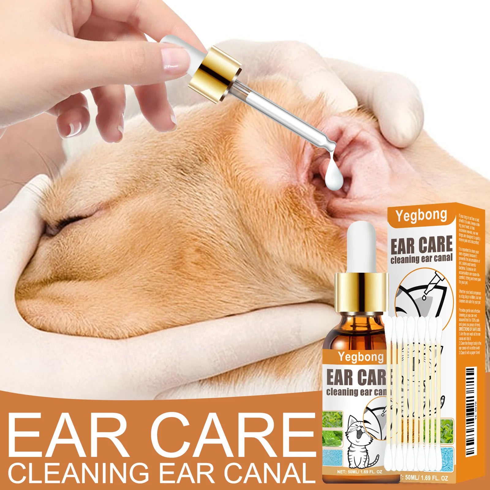 Itch Relief Pet Ear Care Cleaning & Deodorizing Drops