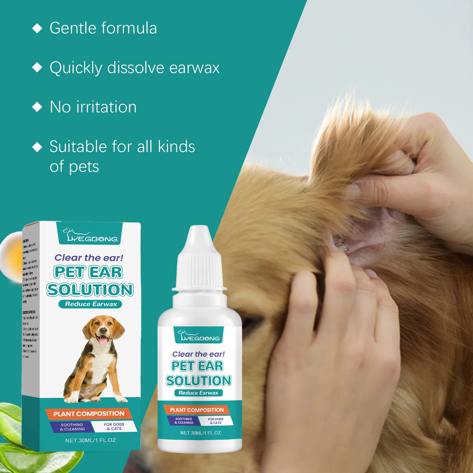 Nourishing Pet Ear Wash Deodorant Drops