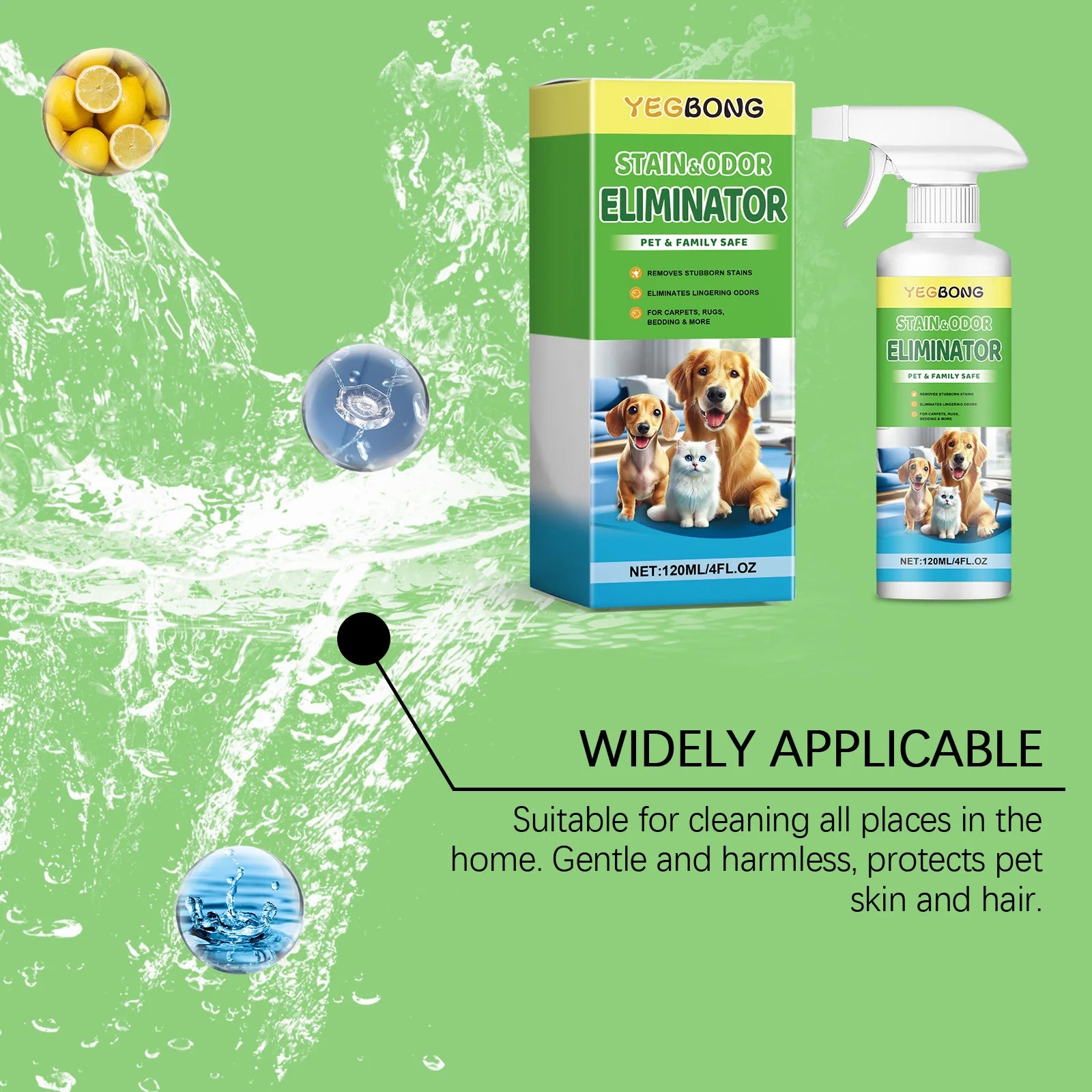 Deep Cleaning Pet Stain Remover & Odor Eliminator Spray