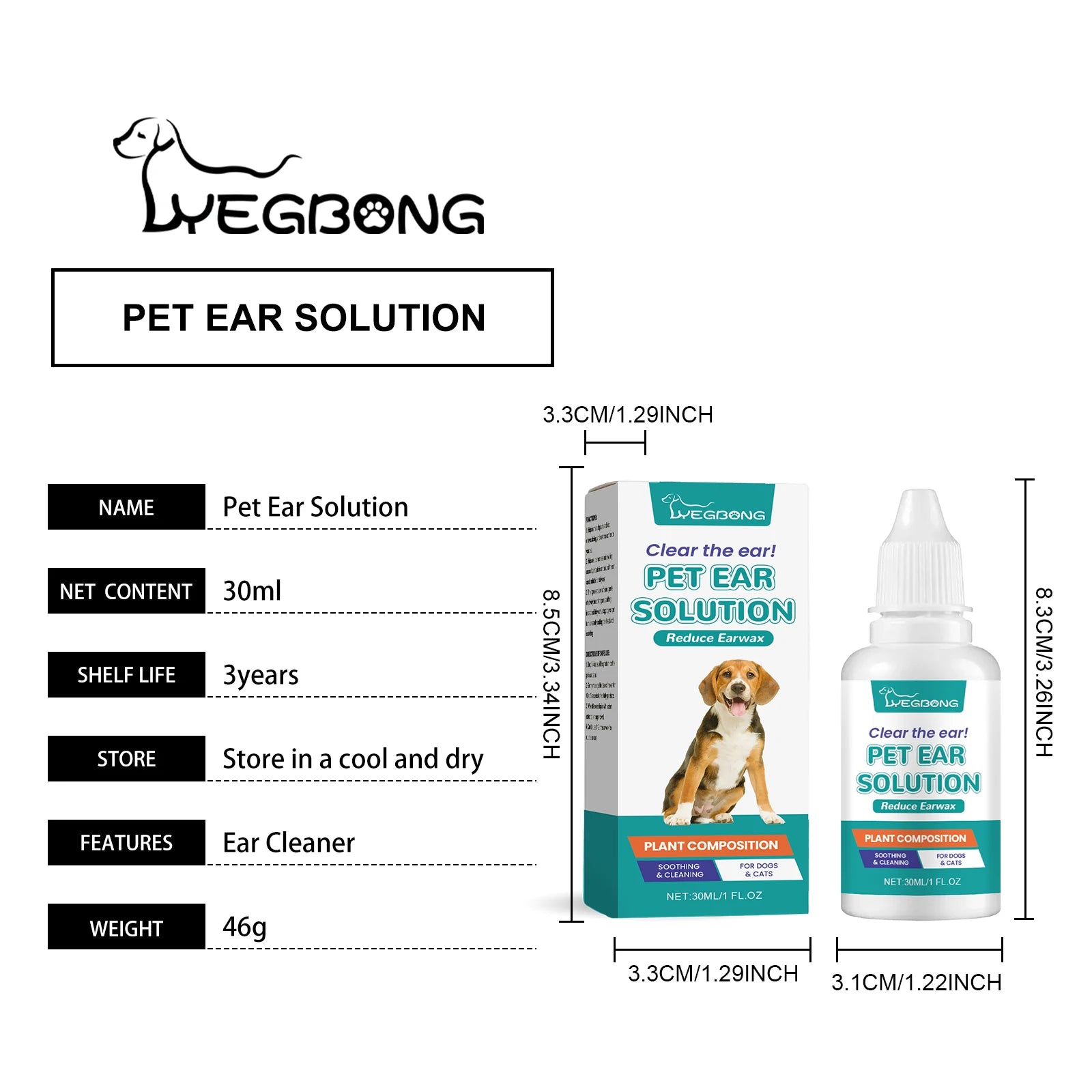 Nourishing Pet Ear Wash Deodorant Drops