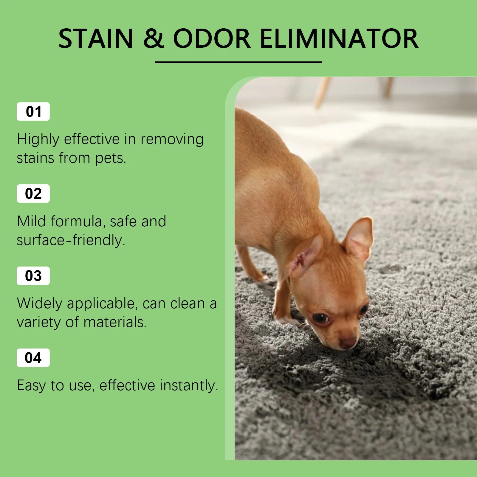 Deep Cleaning Pet Stain Remover & Odor Eliminator Spray