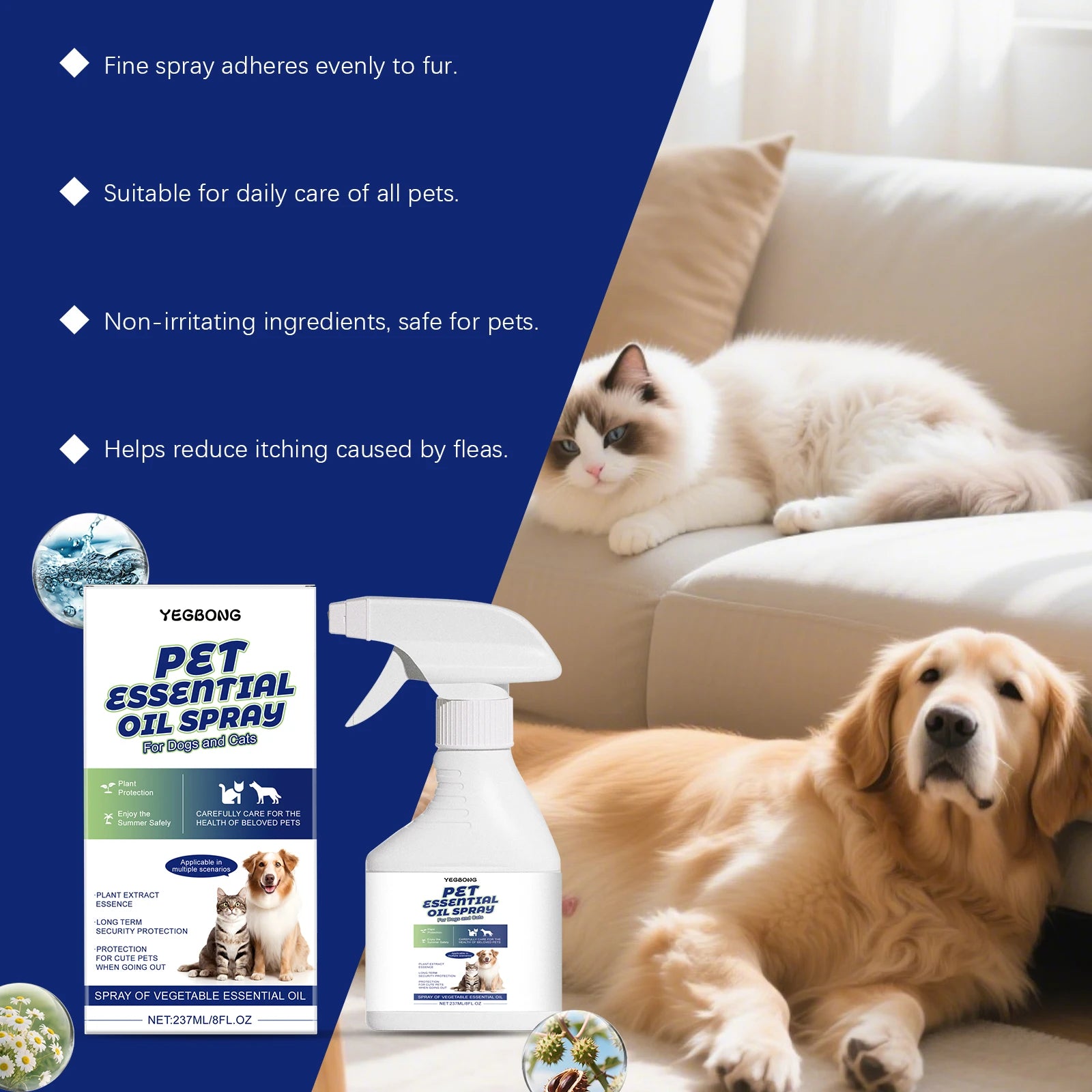 Fresh Essence Pet Flea Repellent Oil Spray