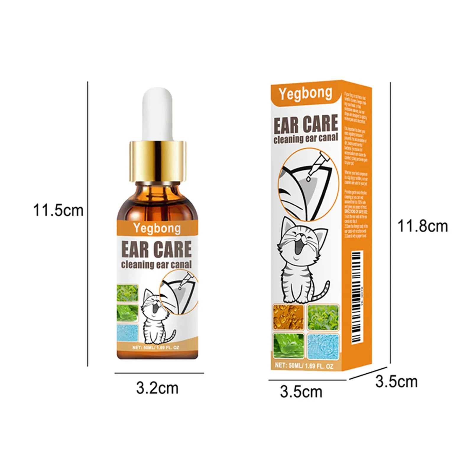 Pet Itch Relief Ear Care Cleaning & Deodorizing Drops