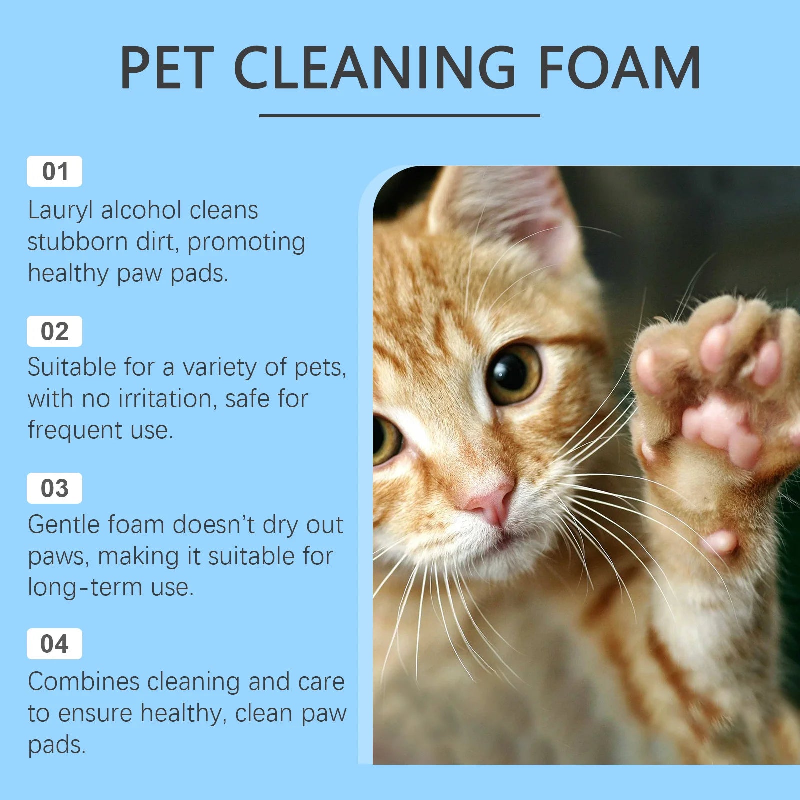 Waterless Pet Paw Nourishing Foam Mousse w/Silicone Brush