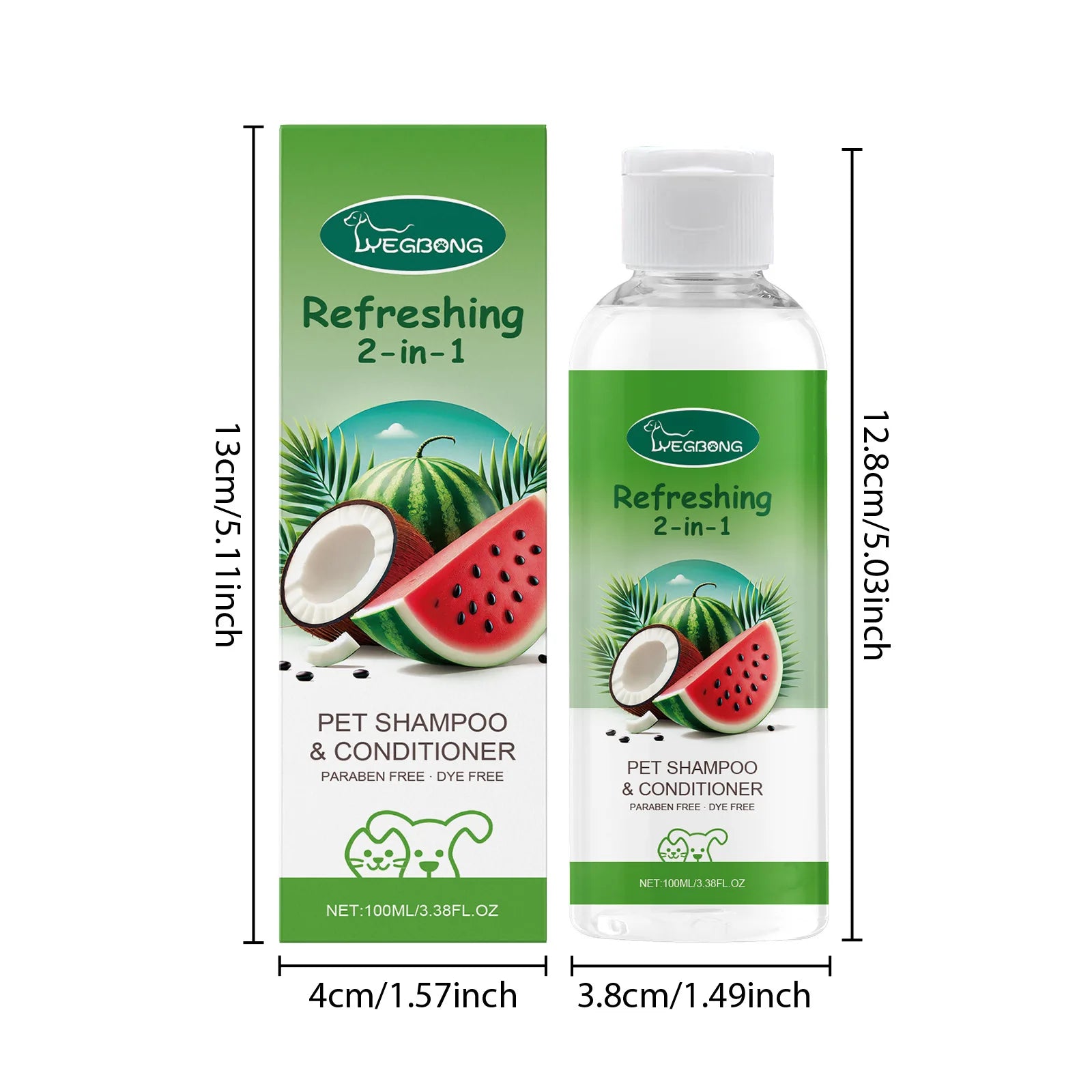 Refreshing 2-in-1 Moisturizing & Odor Eliminating Pet Shampoo
