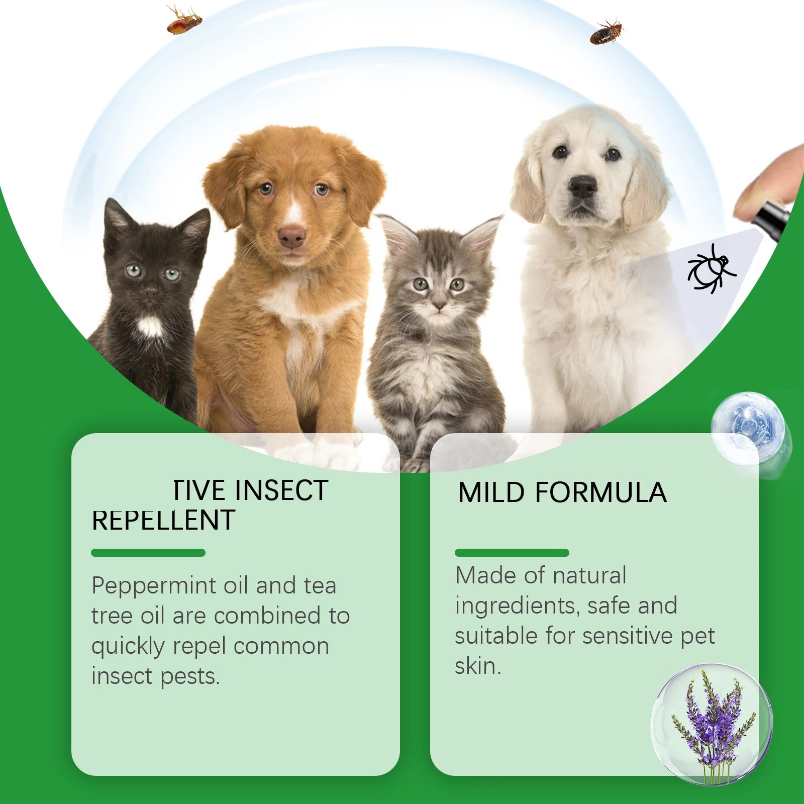 Pet Anti-Mite Flea & Tick Repellent Spray