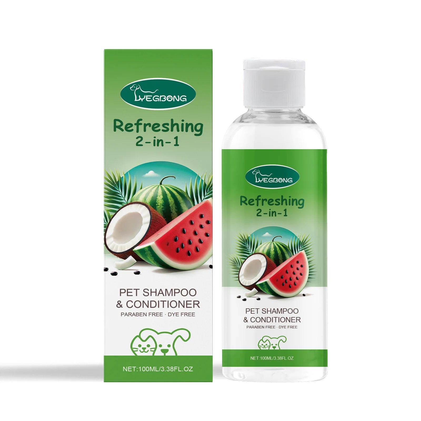 Refreshing 2-in-1 Moisturizing & Odor Eliminating Pet Shampoo