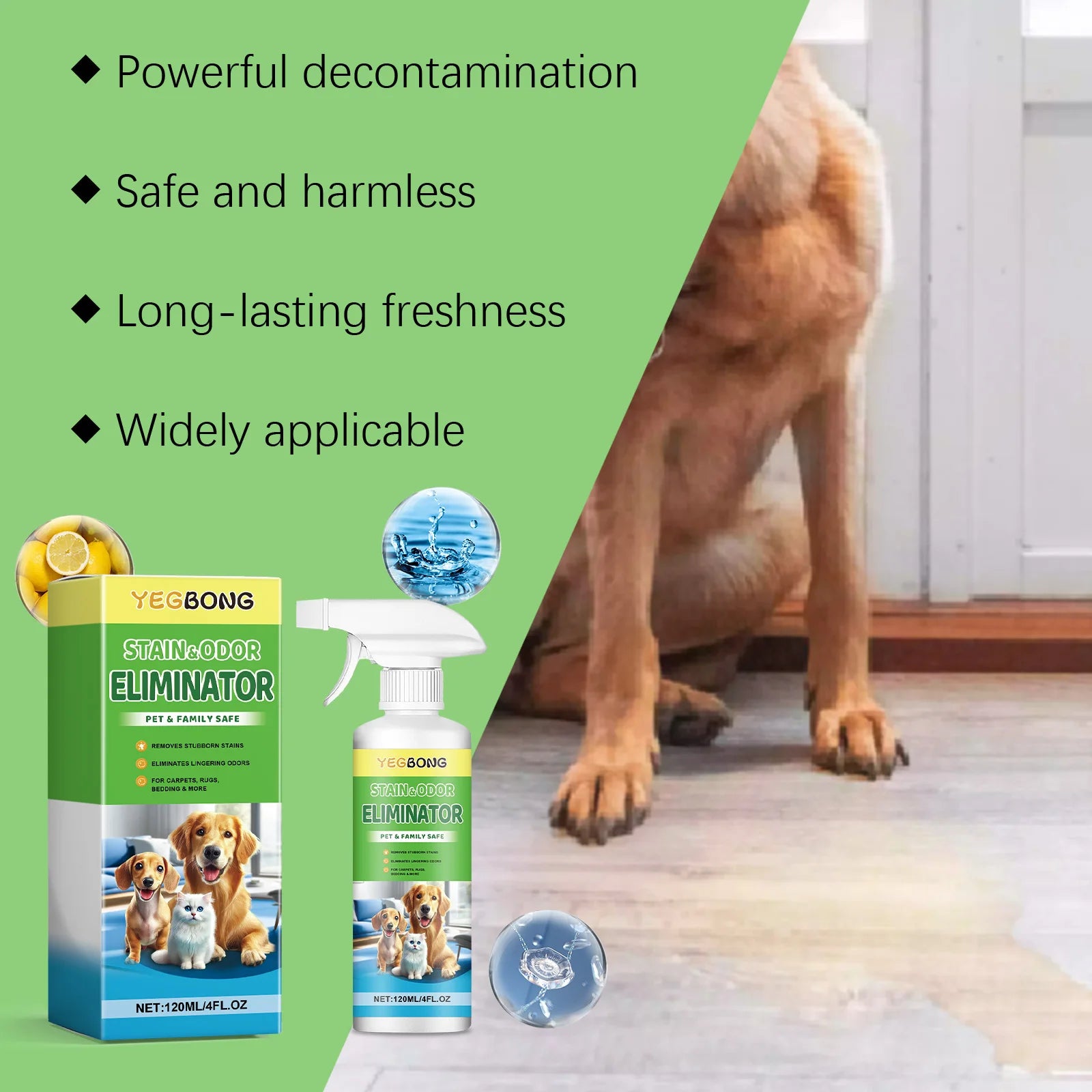 Deep Cleaning Pet Stain Remover & Odor Eliminator Spray