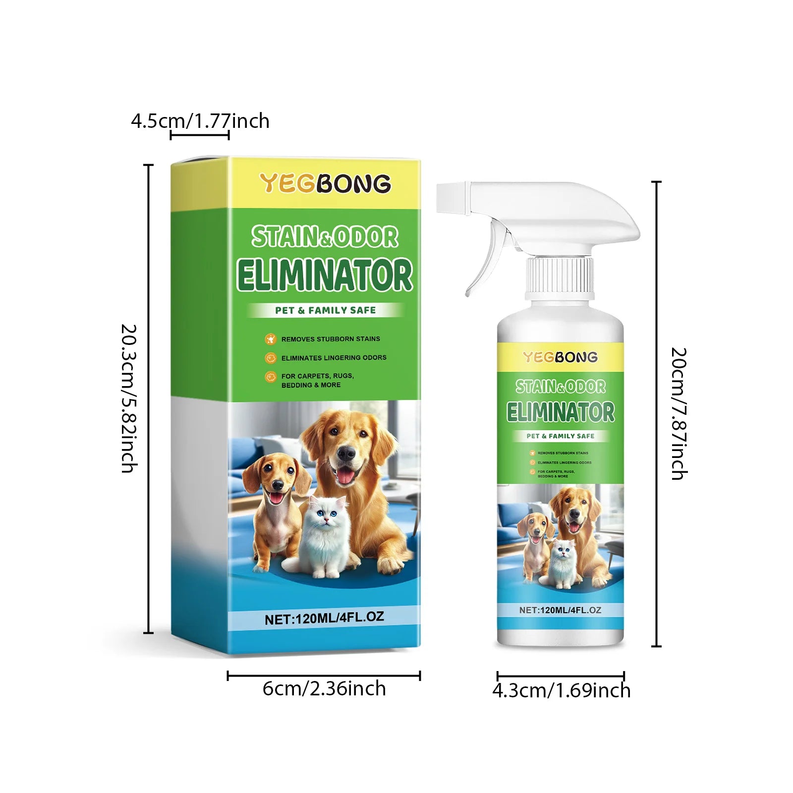 Deep Cleaning Pet Stain Remover & Odor Eliminator Spray