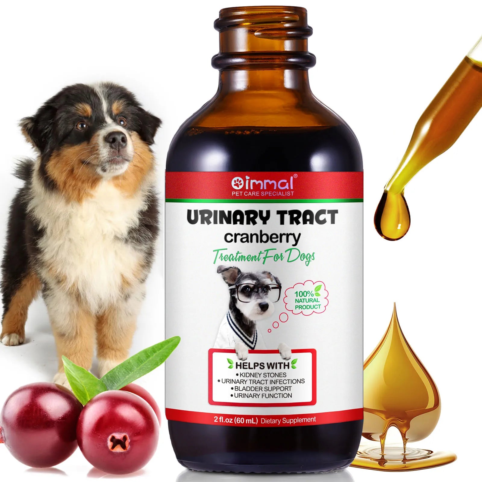 Cranberry Urinary Tract & Bladder Support Dietary Drops for Dogs