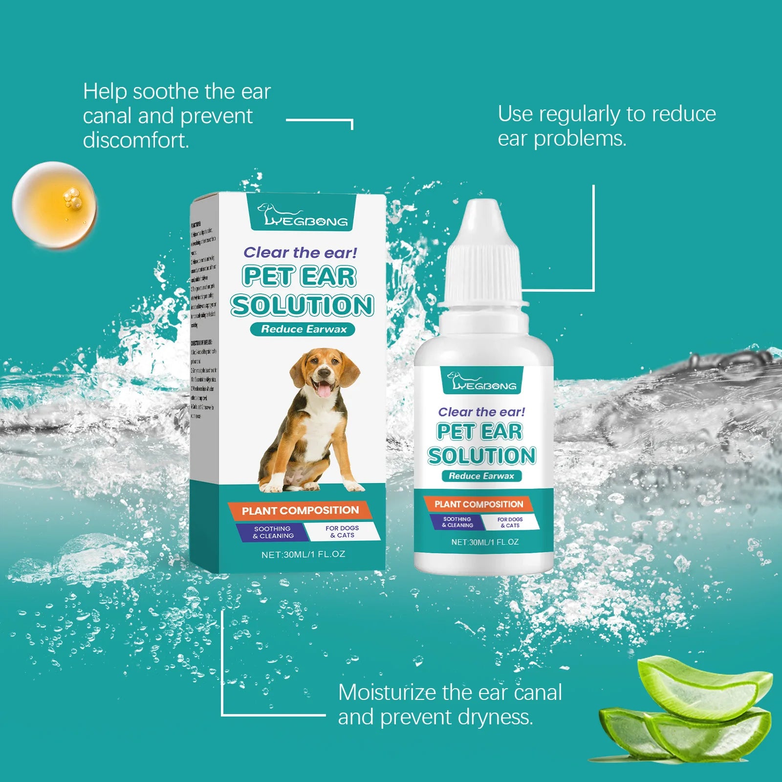 Nourishing Pet Ear Wash Deodorant Drops
