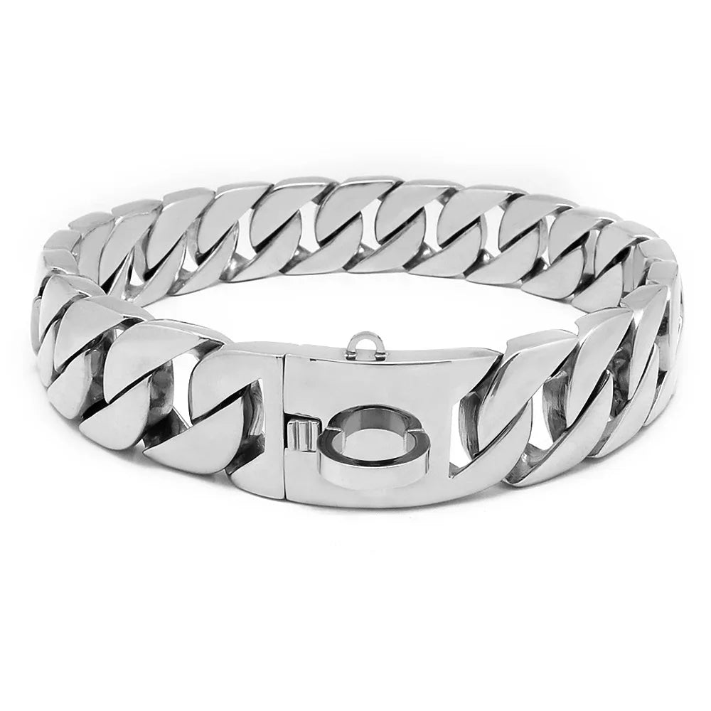Heavy Duty Stainless Steel Cuban Chain Dog Collar