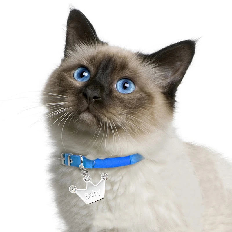 Personalized Crown Pet Collar ID Tag