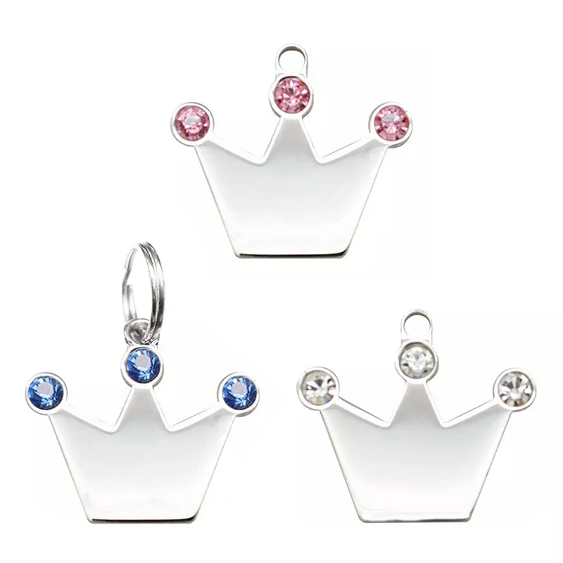 Personalized Crown Pet Collar ID Tag