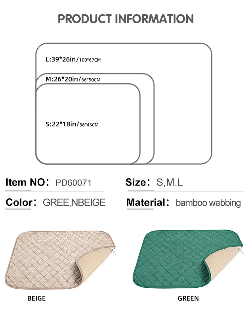Reusable Waterproof Bamboo Pet Pee Mat