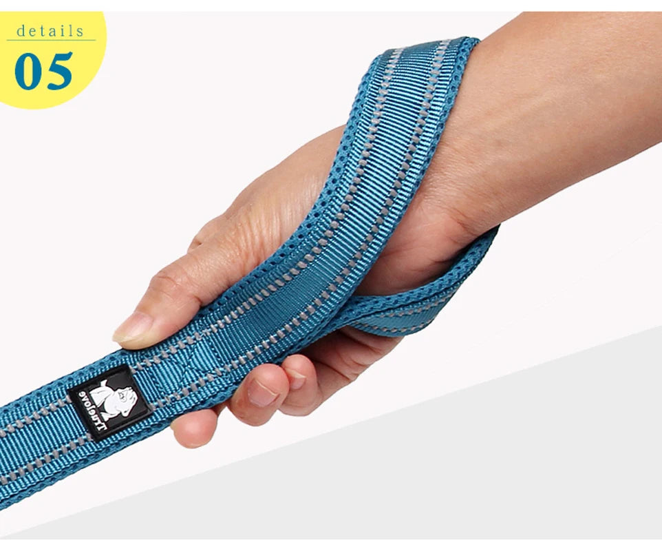 Soft Mesh Nylon Double Thick Reflective Dog Leash