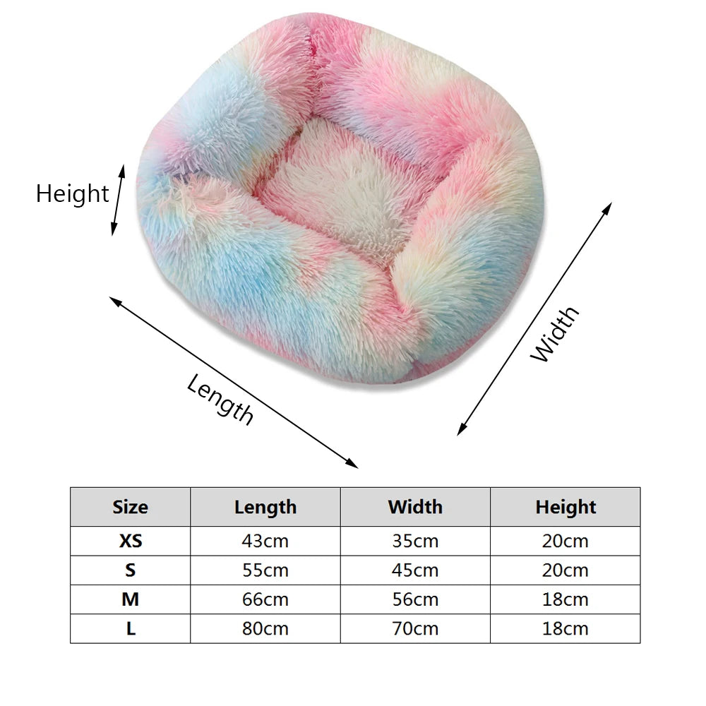 Long Plush Square Winter Warm Pet Bed