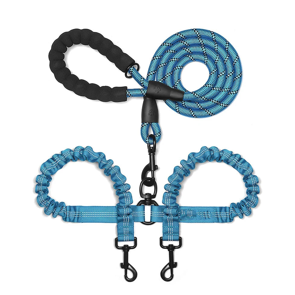 Tangle-Free Double Twin Lead Walking Dog Leash