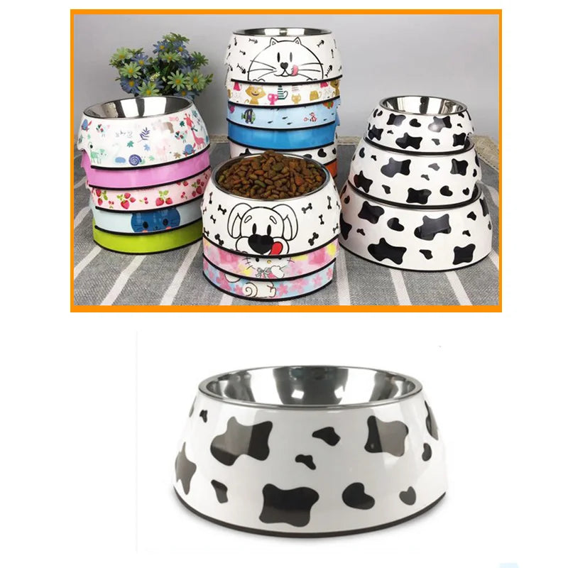 Removable Melamine & Stainless Steel Pet Bowl