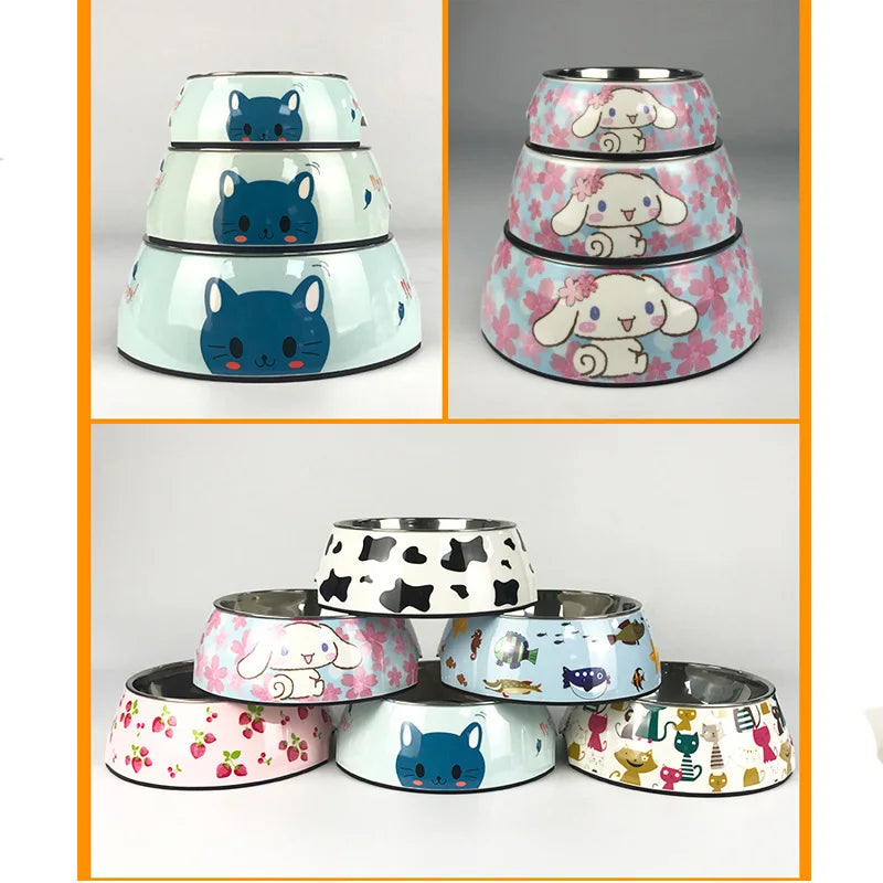 Removable Melamine & Stainless Steel Pet Bowl