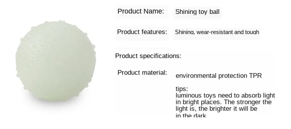 Pet Luminous Durable Rubber Fluorescence Ball