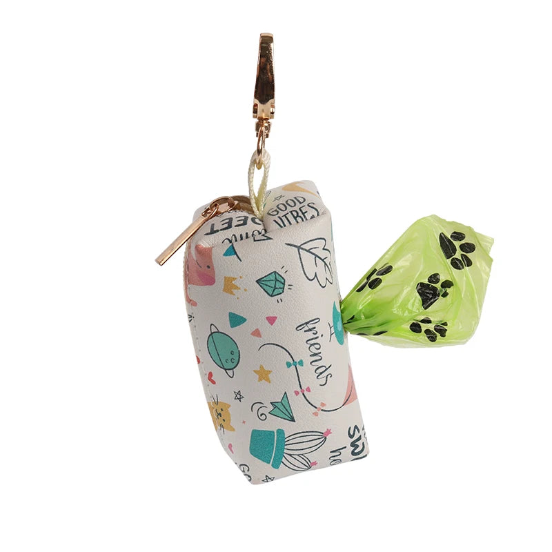 Pet Dog Poop Bag Holder Leash Attachment + Bags