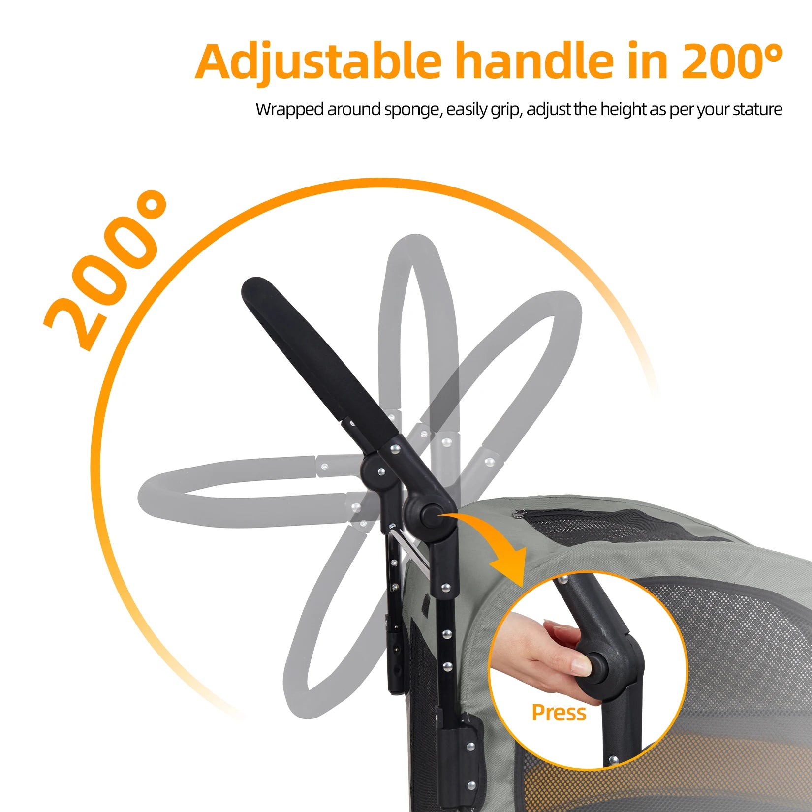 Portable Large Dog Travel Carriage Stroller