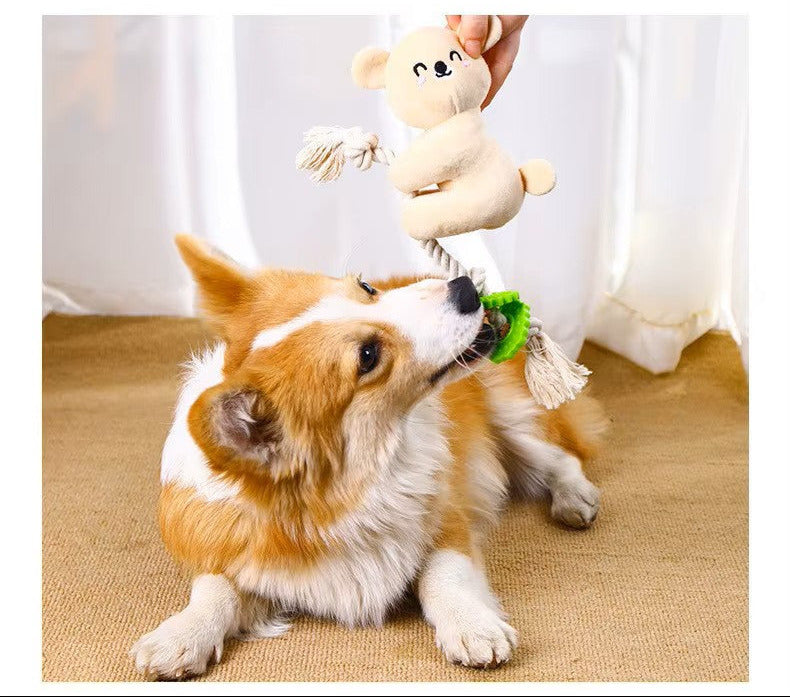 Squeaky Plush Small Dog Cotton Rope Toy