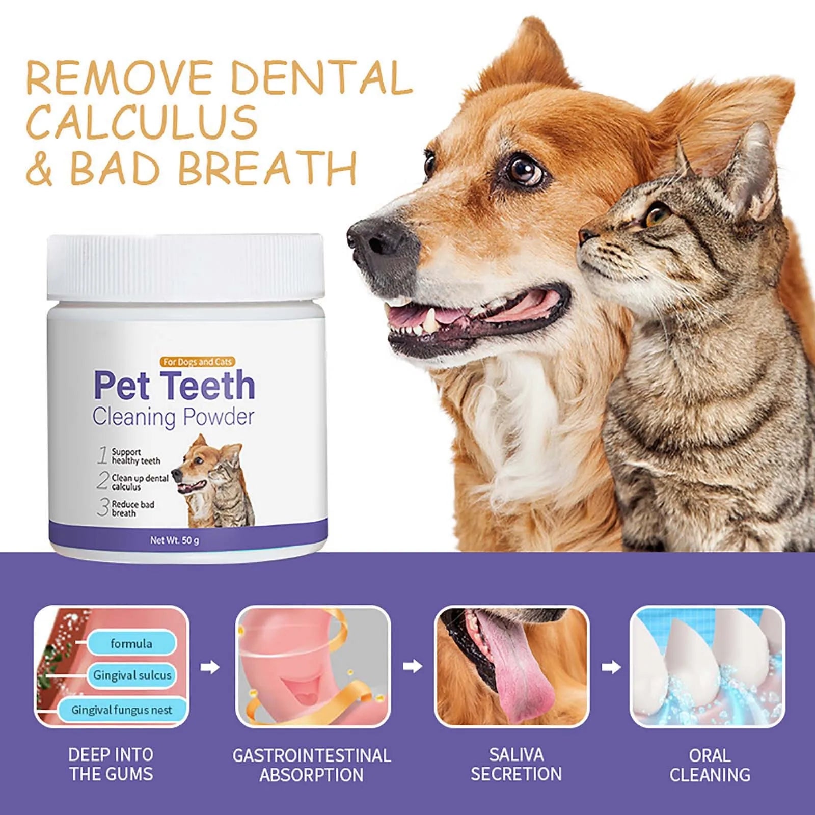 Fresh Breath Pet Teeth Cleaning Powder