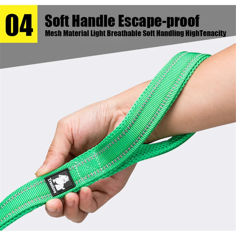 Soft Reflective Nylon Mesh Padded Dog Leash