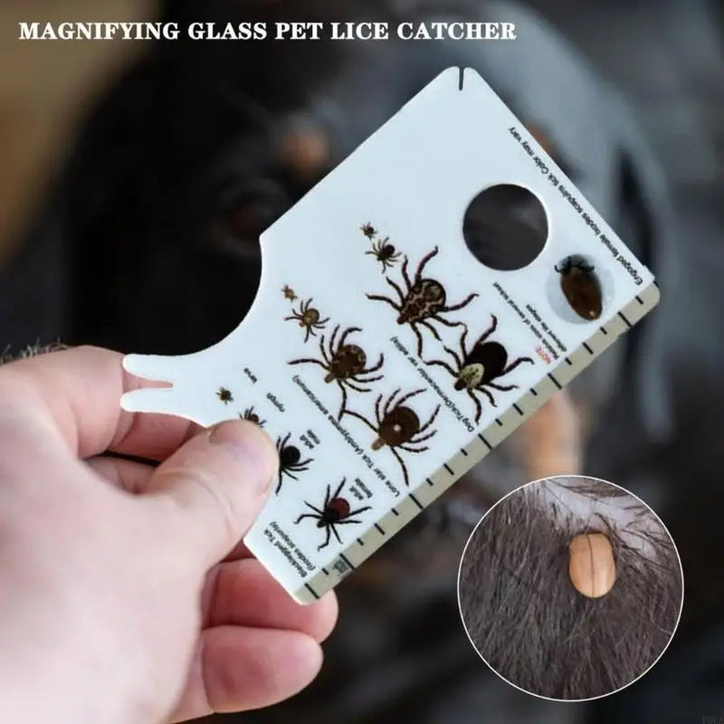 Lightweight Tick Removal Magnifier Card w/Lice Catcher
