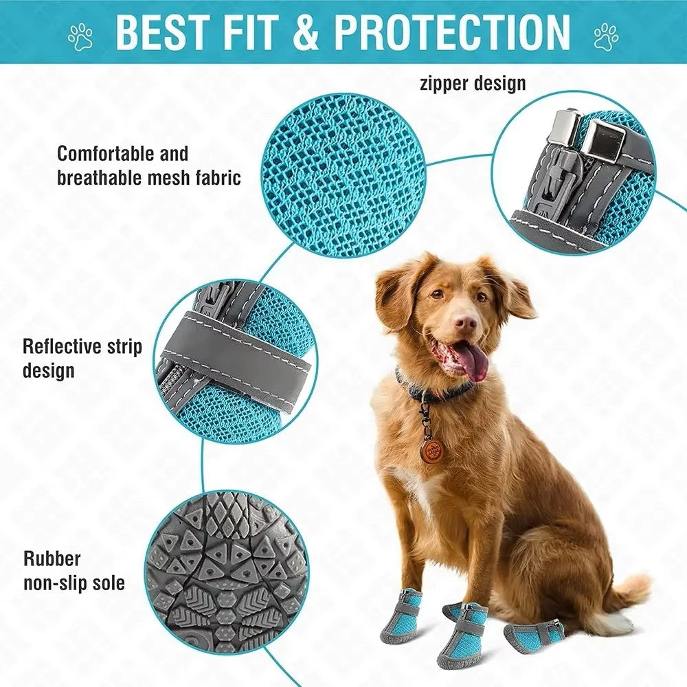 Lightweight Breathable Anti-Skid Mesh Dog Boots
